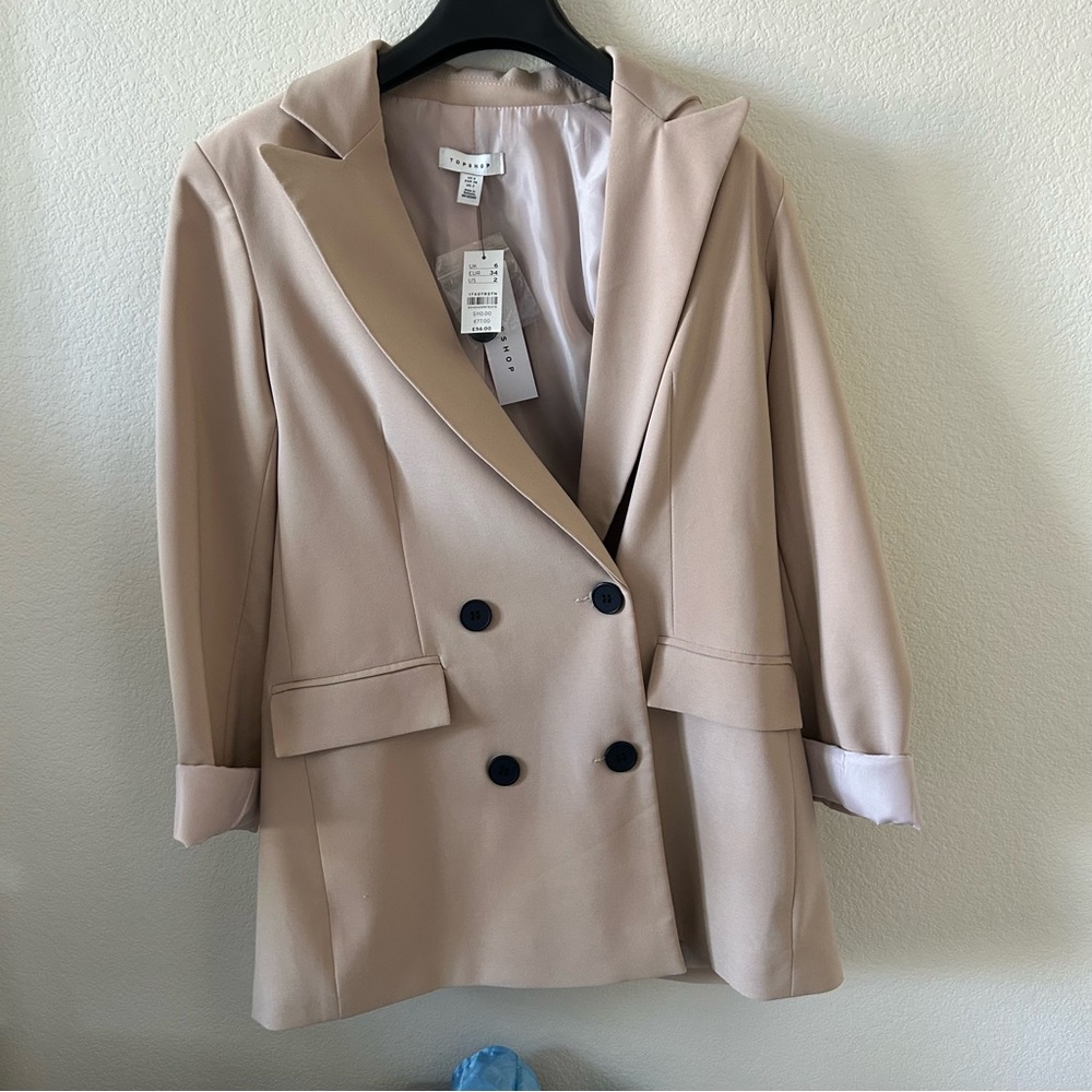 NWT Topshop Double Breasted Blazer